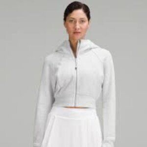 LULULEMON Scuba Full Zip Cropped Hoodie Light Grey Size 4